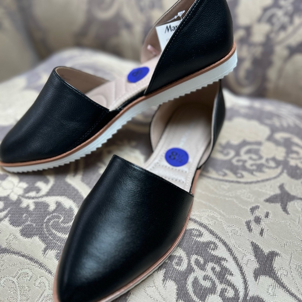 Adrienne Vittadini Black Leather Flats shoes Brand New 8.5 sz for all occasions - Picture 6 of 11